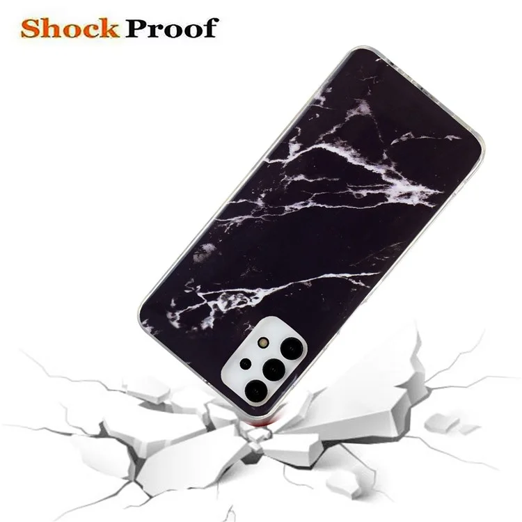 IMD Marble Pattern TPU Case per Samsung Galaxy A13 4G, Custodia protettiva per telefono resistente ai graffi - Nero
