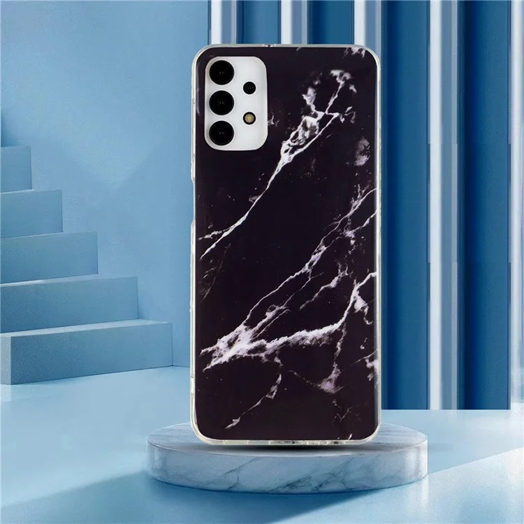 IMD Marble Pattern TPU Case per Samsung Galaxy A13 4G, Custodia protettiva per telefono resistente ai graffi - Nero