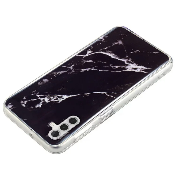 Custodia Soft TPU per Samsung Galaxy A13 5G / A04s 4G IMD Marble Pattern Phone Cover - Nero