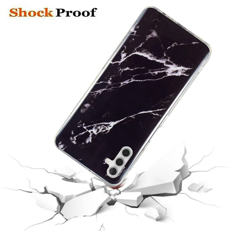 Custodia Soft TPU per Samsung Galaxy A13 5G / A04s 4G IMD Marble Pattern Phone Cover - Nero
