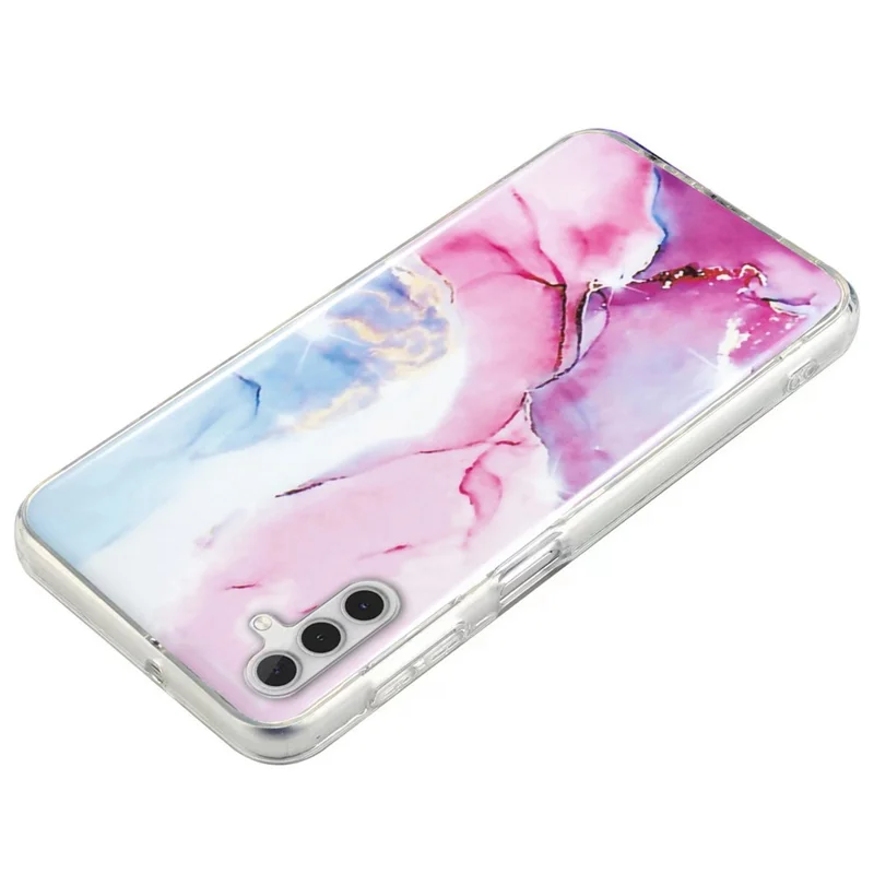 Zachte TPU-hoes voor Samsung Galaxy A13 5G / A04s 4G (164,7 mm) IMD marmeren patroon telefoonhoes - Roze / Blauw