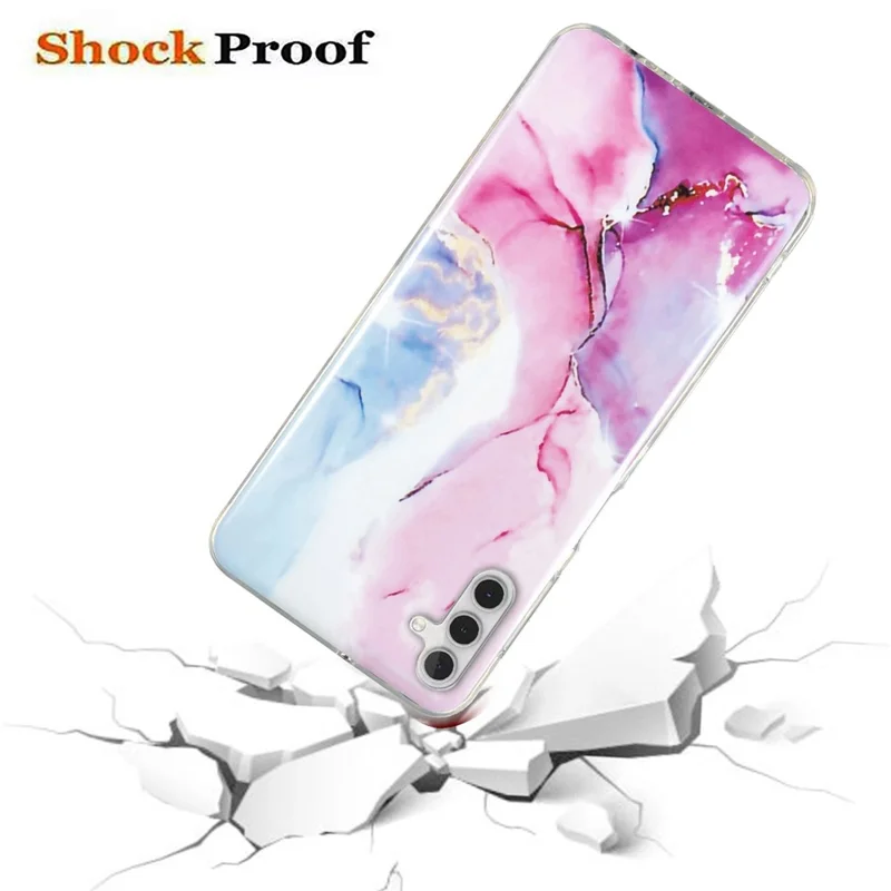 Zachte TPU-hoes voor Samsung Galaxy A13 5G / A04s 4G (164,7 mm) IMD marmeren patroon telefoonhoes - Roze / Blauw