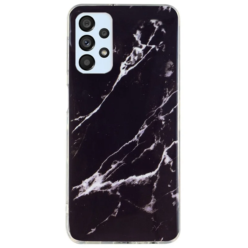 Anti-scratch Flexible TPU Case for Samsung Galaxy A33 5G, IMD Marble Pattern Unfading Phone Cover - Black