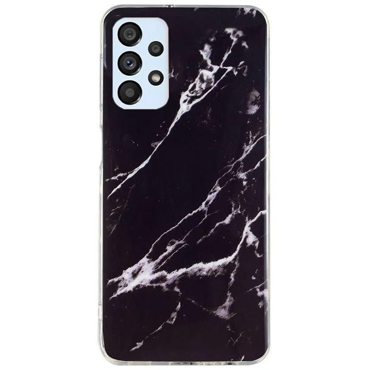 IMD Marble Pattern Case for Samsung Galaxy A53 5G, Shockproof Anti-scratch Cell Phone Cover - Black