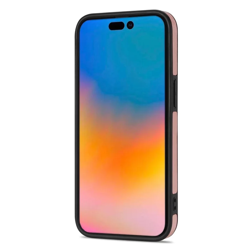 N.BEKUS Phone Wallet Case for iPhone 14 Pro Max 6.7 inch, Anti-fall PU Leather Coated TPU Back Cover Card Holder Scratch-resistant Shell Kickstand with Strap - Pink