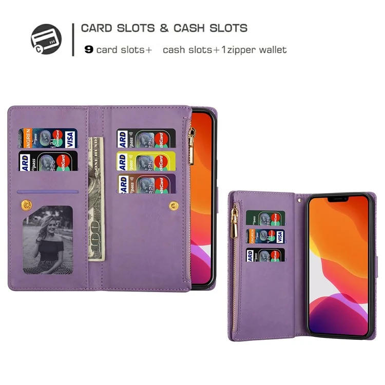 Für Das Iphone 14 Pro Max 6,7 -zoll -flip -cover, Herbst -proof Laserschnitzer Glitzer - Violett