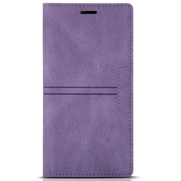 Para Iphone 14 Máximo de 6,7 Polegadas de Couro pu PU + TPU Stand Stand Case Magnetic Auto-absorbed Tone - Roxo