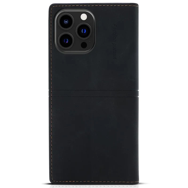 For iPhone 14 Pro 6.1 inch PU Leather Wallet Case Magnetic Auto-absorbed Full Protection Mobile Phone Shell with Stand - Black