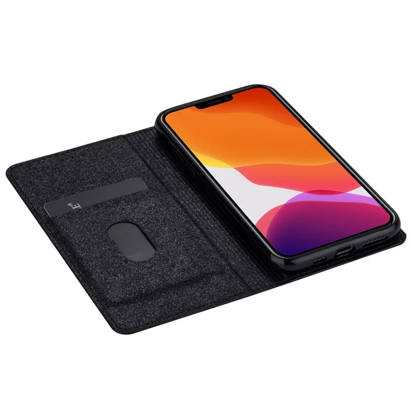 For iPhone 14 Pro 6.1 inch Glitter Sequins Stand Card Holder Anti-scratch PU Leather Protective Phone Case Cover - Black