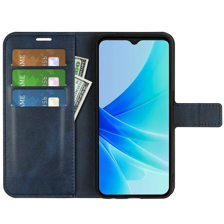 Per Oppo A57 4G Tetture PU Tetture PU Sequad Stagatto Choush Coperchio Pfaro Chuest Custodia Protettore - Blu