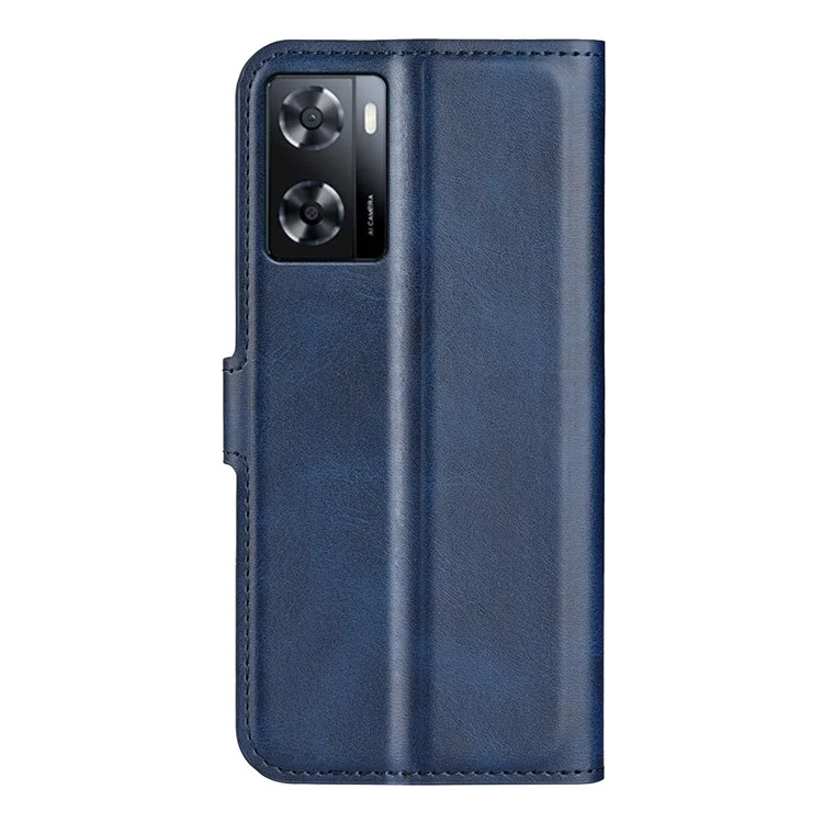Per Oppo A57 4G Tetture PU Tetture PU Sequad Stagatto Choush Coperchio Pfaro Chuest Custodia Protettore - Blu