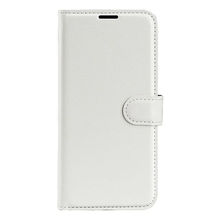PU Leather Stand Wallet Phone Case for Oppo A57 4G / A57s 4G, Litchi Texture Full Protection Folio Flip Cover - White