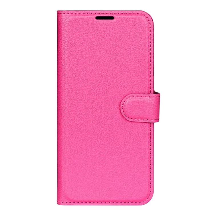 PU Leather Stand Wallet Phone Case for Oppo A57 4G / A57s 4G, Litchi Texture Full Protection Folio Flip Cover - Rose