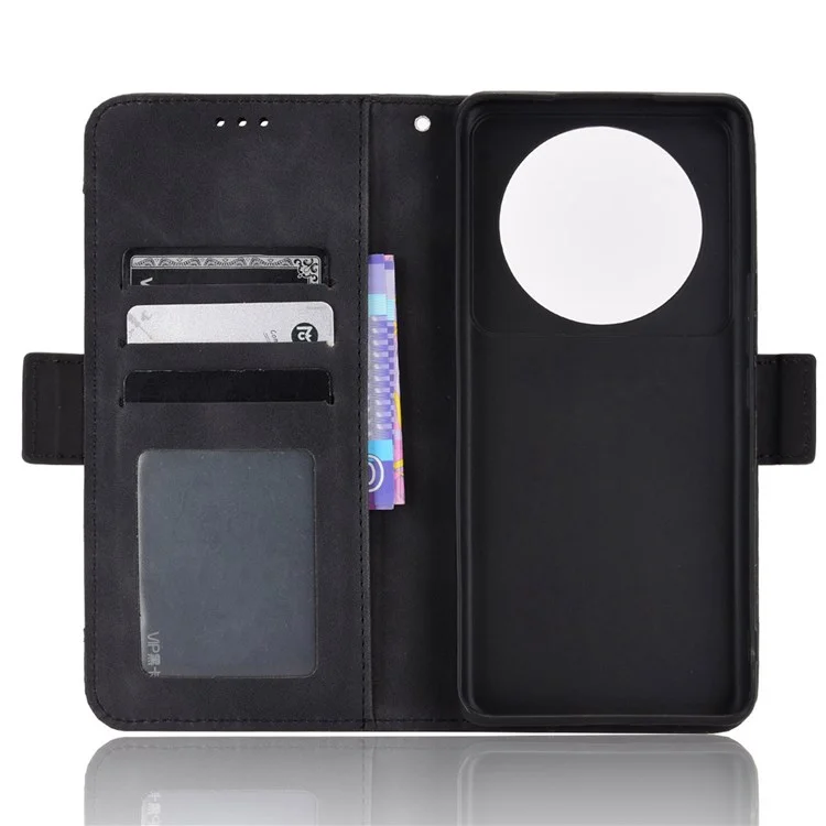 Para Xiaomi 12s Ultra 5G Multiply Slots de Carteira Caixa de Couro pu PU Stand Apresentar Clasp Magnético Chelh - Preto