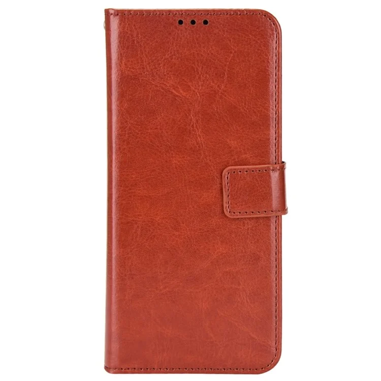 Pour Motorola Moto G62 5G Stand Wallet Scratch-resistant Phone Case Crazy Horse Texture PU Leather Protective Shell - Marron