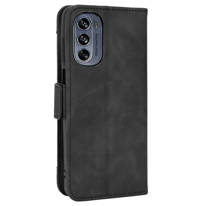 حقيبة محفظة بفتحات متعددة للبطاقات لهاتف Motorola Moto G62 5G، غطاء واقي من جلد البولي يوريثان مقاوم للخدوش مع حامل ومغناطيس آمن - أسود