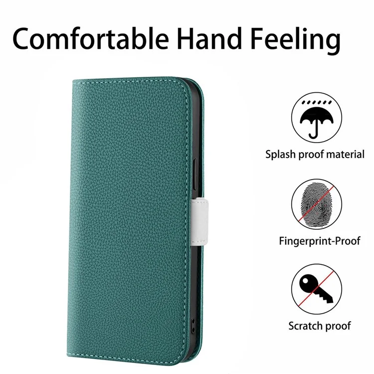 Für Xiaomi 12 5g / 12x 5g / 12s 5G Litchi Textur PU Leder Hülle Süßigkeiten Farb Brieftasche Anti-drop-telefonabdeckung - Grün