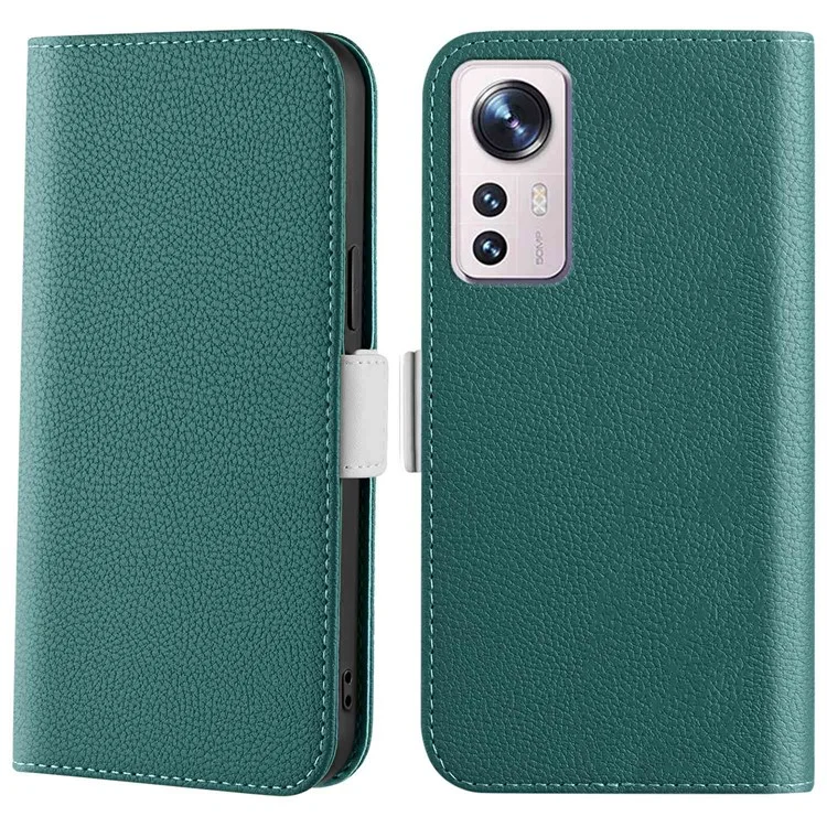 Para Xiaomi 12 Lite 5G Candy Color Litchi Textura Case de Teléfono PU Cubierta de Billetera de Cuero - Verde