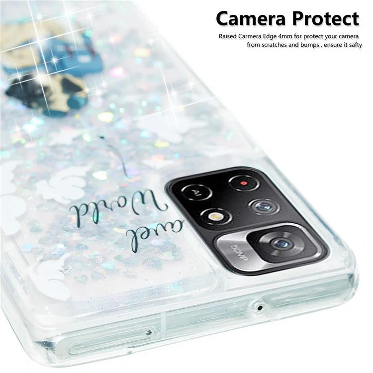 For Xiaomi Redmi Note 11 5G Moving Liquid Case Embossment Pattern Soft Flexible TPU Skin Cover - Dog