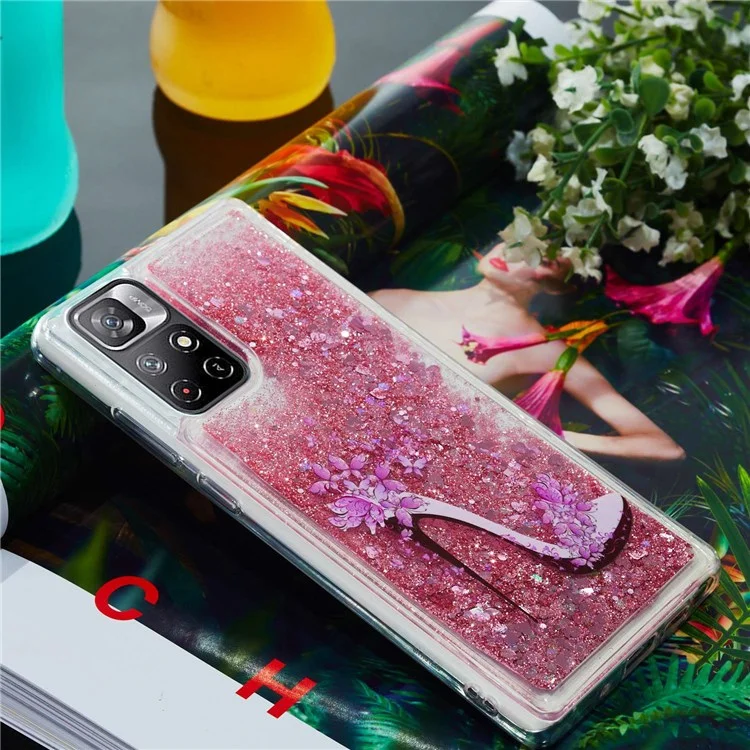 Pour Xiaomi Redmi Remarque 11 5G Moteur de Cas de Liquide de Moigne - Chaussures à Talons Hauts