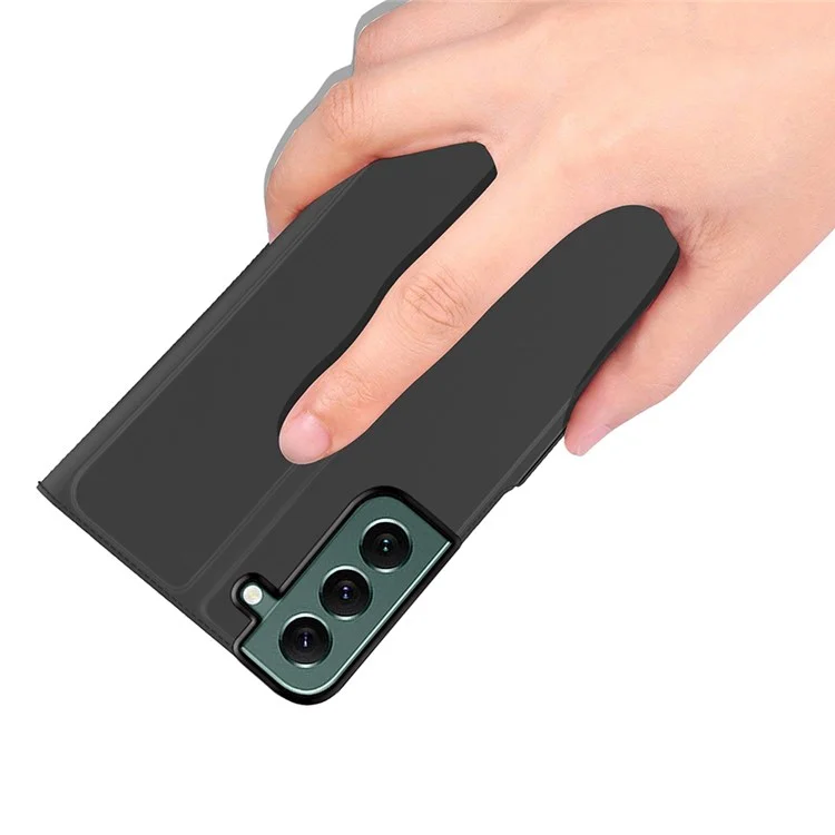 Para Samsung Galaxy S22+ 5G PU Couro Caso de Caso Caso Colo - Preto