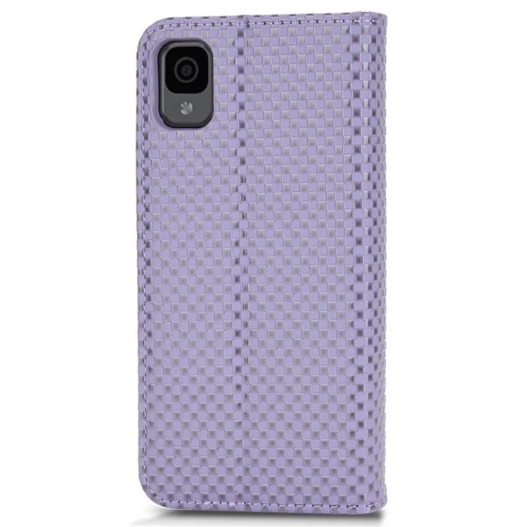 Pour TCL 30 Z T602DL Protection Complète PU le Cuir PU TPU Téléphone Cadre de Texture Portefeuille Portefeuille Magnétique Auto-absorbed Cover - Violet Clair