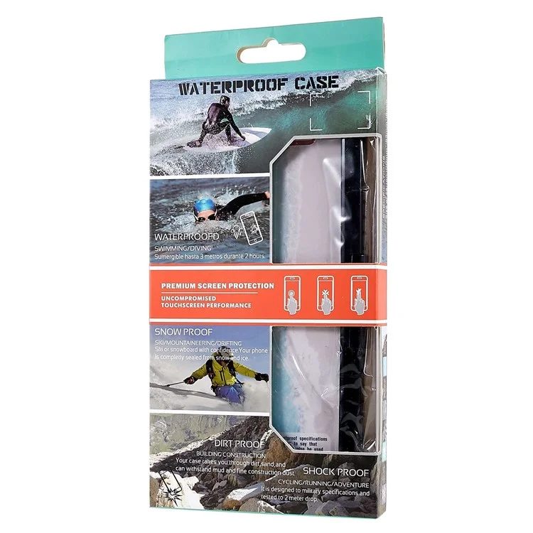 161x75x8.6mm IP68 3m Waterproof 6.5 inch Universal Mobile Phone Waterproof Drop-proof Cover Underwater Cellphone Protective Case - Black