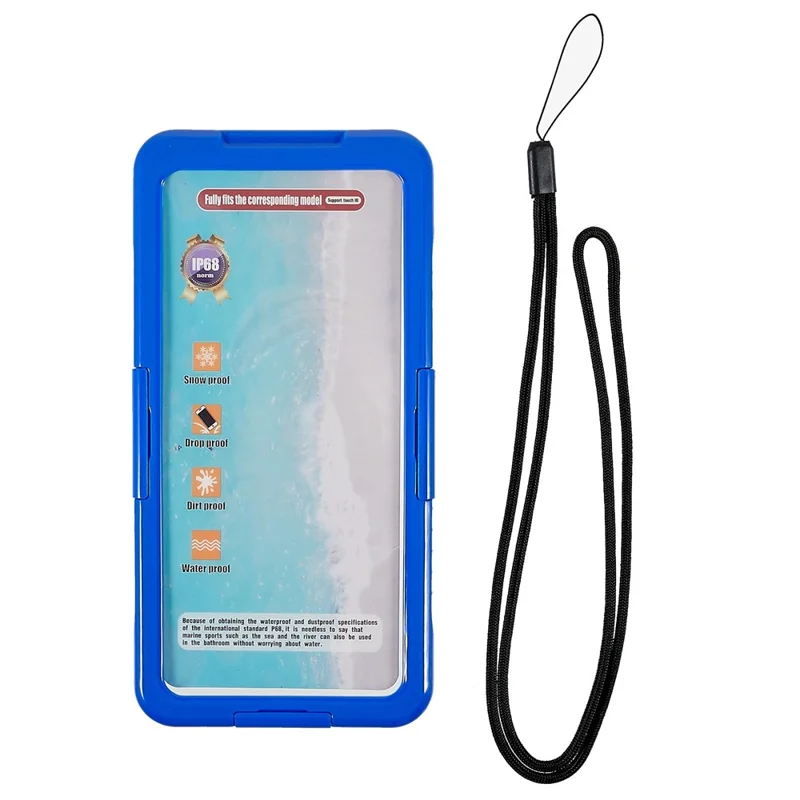 161x75x8.6mm IP68 3m Waterproof 6.5 inch Universal Mobile Phone Waterproof Drop-proof Cover Underwater Cellphone Protective Case - Blue