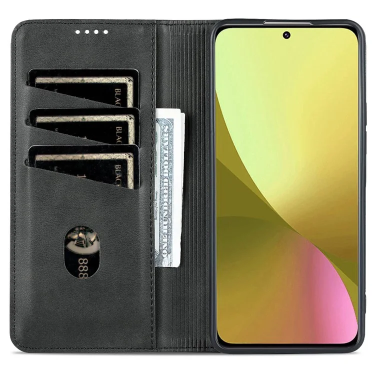 AZNS Para Xiaomi 12 Lite 5g Magnetic Auto Fechamento da Carteira Caixa de Telefone - Preto