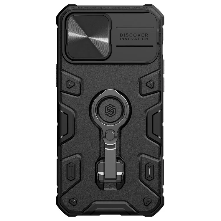 NILLKIN CamShield Armor Pro Case per iPhone 13 Pro Max 6.7 pollici Compatibile con ricarica wireless magnetica, custodia ibrida in PC rigido e TPU morbido con supporto - Nero
