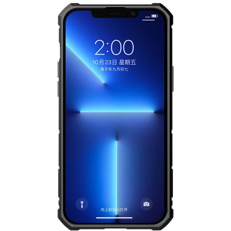NILLKIN CamShield Armor Pro Case per iPhone 13 Pro Max 6.7 pollici Compatibile con ricarica wireless magnetica, custodia ibrida in PC rigido e TPU morbido con supporto - Nero
