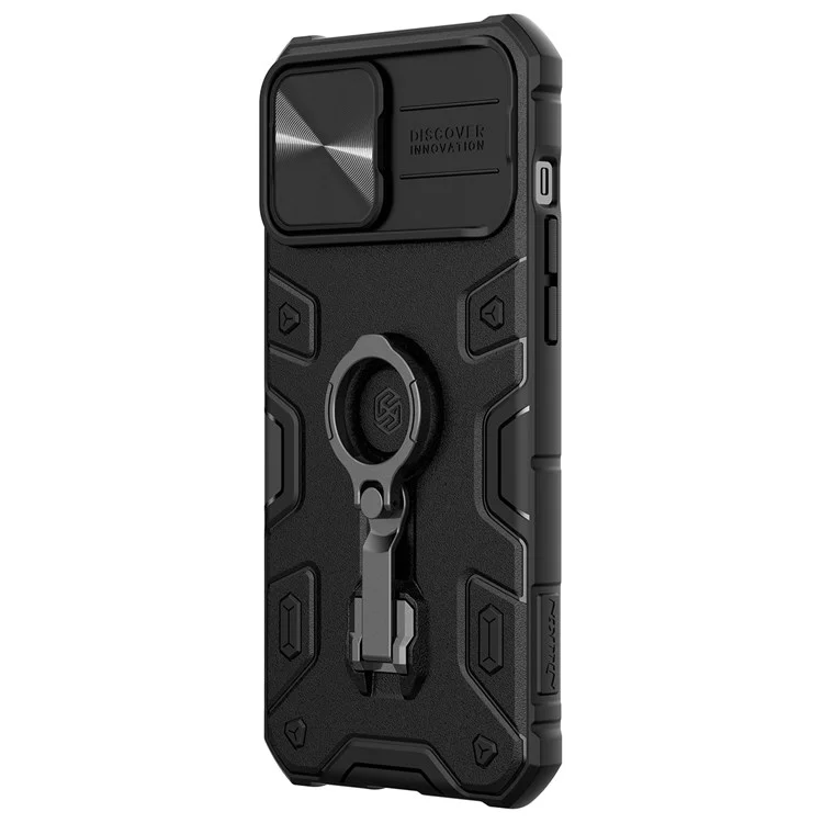 NILLKIN CamShield Armor Pro Case per iPhone 13 Pro Max 6.7 pollici Compatibile con ricarica wireless magnetica, custodia ibrida in PC rigido e TPU morbido con supporto - Nero