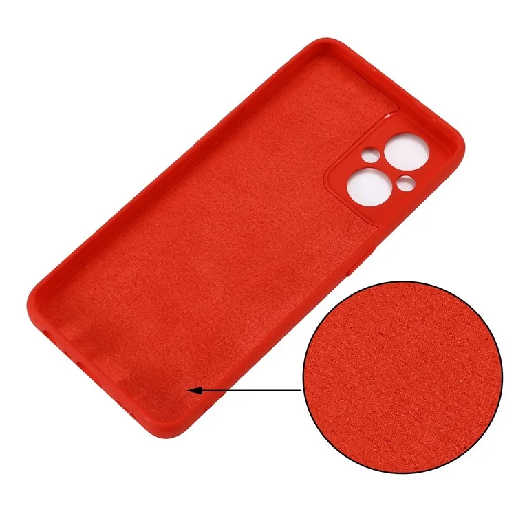 Pour Oppo Reno7 Z 5G / Reno7 Lite 5G / F21 Pro 5G / Reno8 Lite 5G Étui en silicone liquide Découpes précises Protection de la caméra avec dragonne - Rouge
