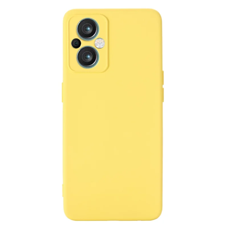 For Oppo Reno7 Z 5G / Reno7 Lite 5G / F21 Pro 5G / Reno8 Lite 5G Liquid Silicone Case Precise Cutouts Camera Protection Cover with Strap - Yellow