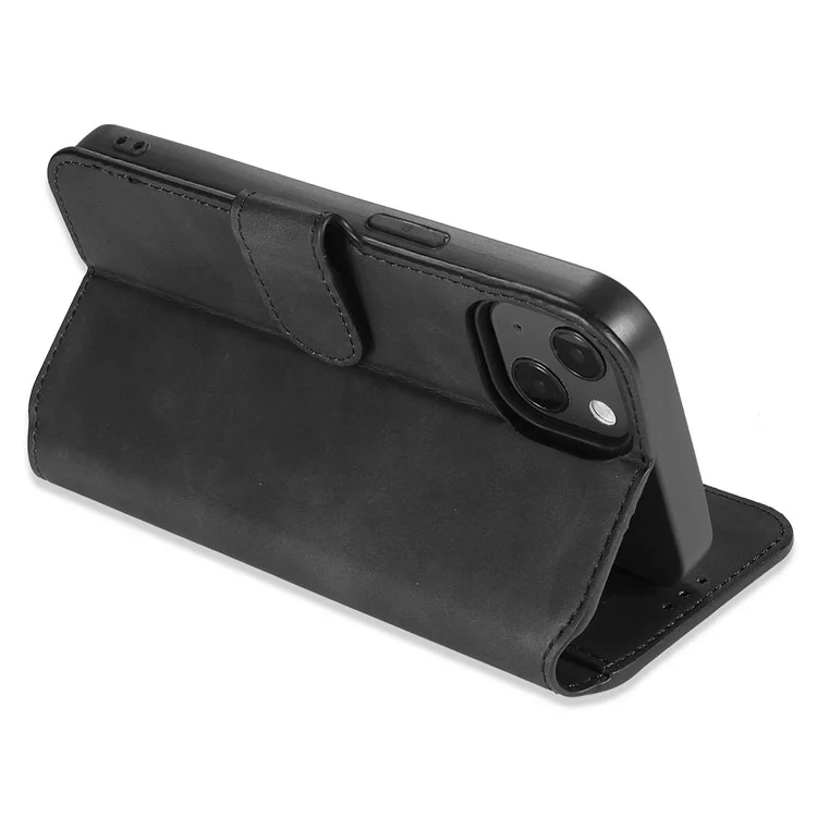 Dg. Ming Für Iphone 14 Max 6,7 Zoll Anti-kratzer-pu-leder-brieftaschen-telefon Hülle Ständer Retro-stil Magnetverschluss Telefonabdeckung - Schwarz