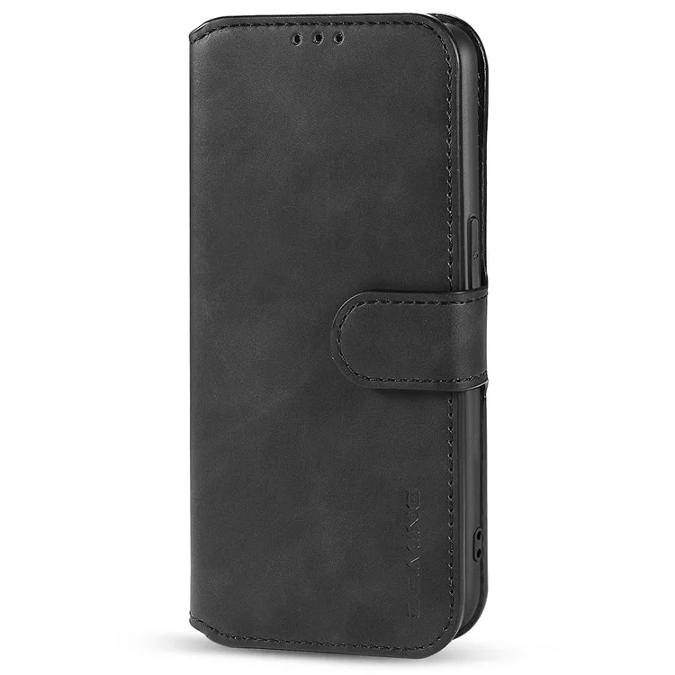 Dg. Ming Für Iphone 14 Max 6,7 Zoll Anti-kratzer-pu-leder-brieftaschen-telefon Hülle Ständer Retro-stil Magnetverschluss Telefonabdeckung - Schwarz