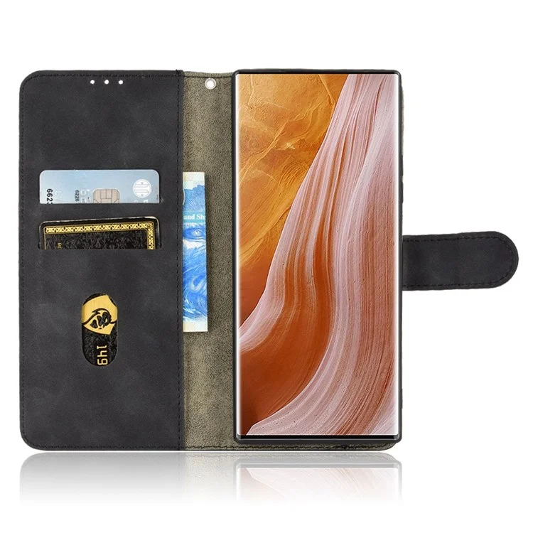 Для ZTE Axon 40 Ultra 5g-кошелек Case Case Case Skin Touch Ceels Ceather Shock-rest Resk Rap Flip Cover - Черный