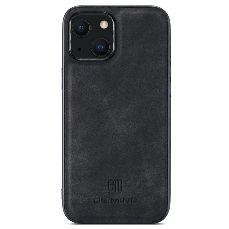 Dg. Serie Ming M2 Para Iphone 14 Max 6.7 Pulgadas Anti-drop Protección Completa Absorción Magnética Diseño de Papel Capa de la Caja Del Teléfono Celular Con Billetera Desmontable - Negro