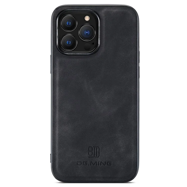 DG.MING Série M2 para iPhone 14 Pro Max 6.7 polegadas Capa de telefone com proteção magnética resistente ao desgaste com carteira destacável/suporte - Preto