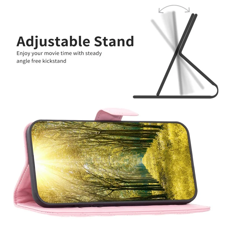 BINFEN COLOR For Samsung Galaxy S22 5G BF Style-14 Imprinted Rhombus Pattern Case Flip Stand Matte PU Leather Wallet Cover - Pink