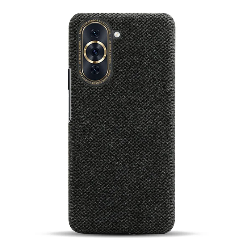 Для Huawei nova 10 4G Легкий чехол для телефона Однотонный тканевый чехол Ударопрочный чехол для телефона - Черный