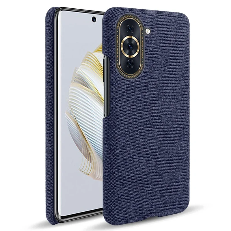 For Huawei nova 10 4G Lightweight Phone Case Solid Color Cloth Fabric Drop-proof Phone Cover - Blue