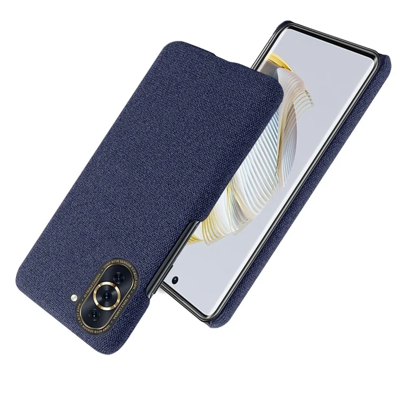 For Huawei nova 10 4G Lightweight Phone Case Solid Color Cloth Fabric Drop-proof Phone Cover - Blue