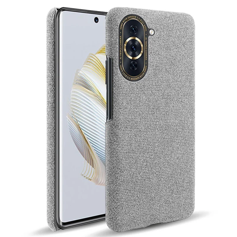 For Huawei nova 10 4G Lightweight Phone Case Solid Color Cloth Fabric Drop-proof Phone Cover - Light Grey