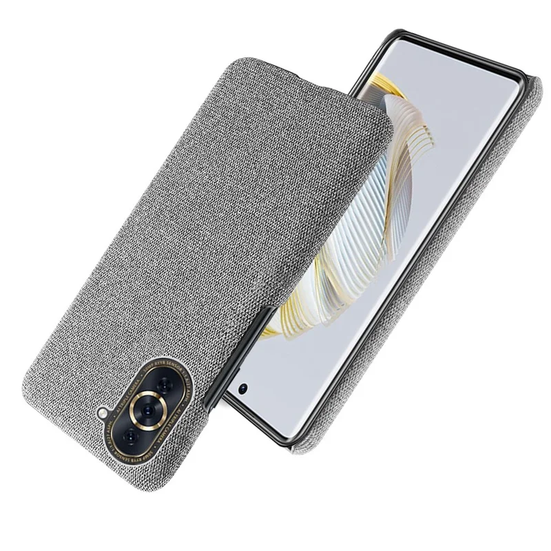 For Huawei nova 10 4G Lightweight Phone Case Solid Color Cloth Fabric Drop-proof Phone Cover - Light Grey