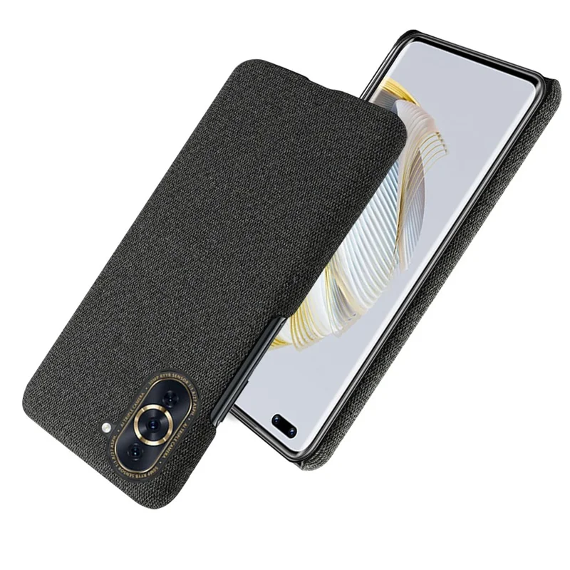 For Huawei nova 10 Pro 4G Solid Color Phone Case Scratch-resistant Cloth Texture Protective Cover - Black