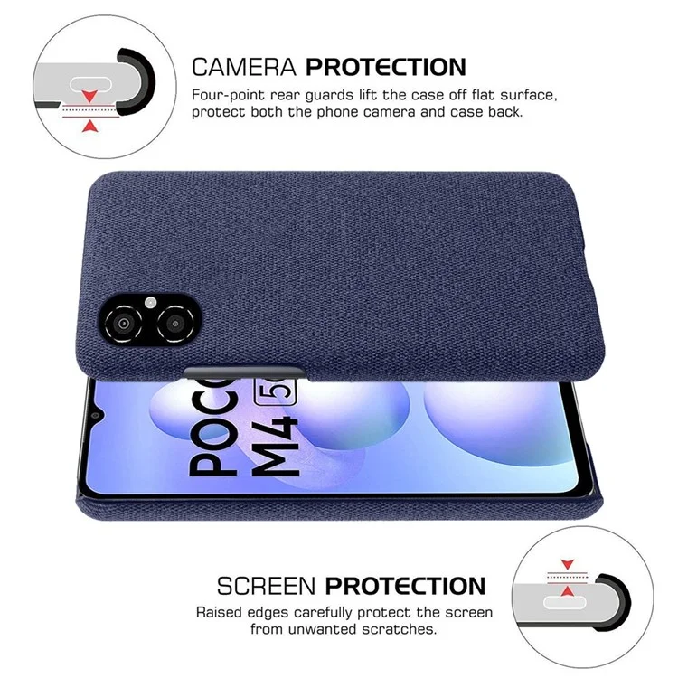 Per Xiaomi Poco M4 5G Coperchio Coperchio di Pelle Pello Couro Colore Solid Couro Resistante - Blu