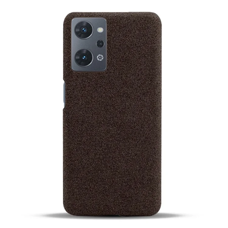 Für Oppo Reno7 A (Japan -version) 5G Well Protection Phone Case Stoff Textur Soft Touch Cover Mit Dual -card -slots - Braun