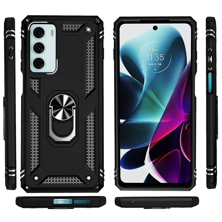 Per Motorola Moto G200 5G Soft TPU + Custodia Per il Telefono Per Cavellaggio Protettivo PC - Nero
