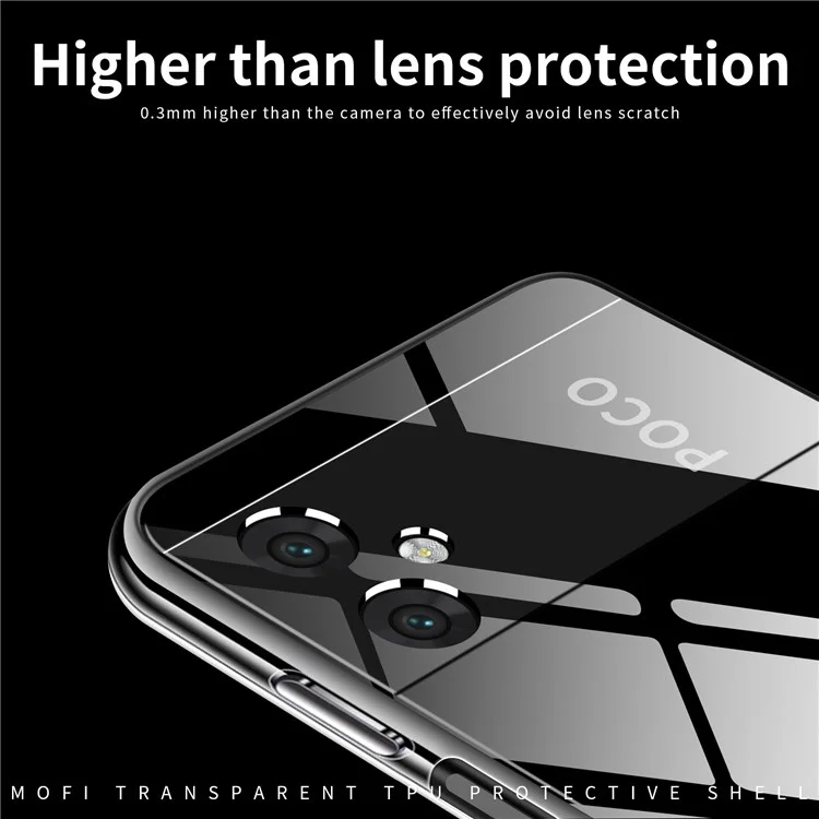 MOFI Transparent Soft TPU Case for Xiaomi Poco M4 5G, Scratch-resistant Protective Phone Cover
